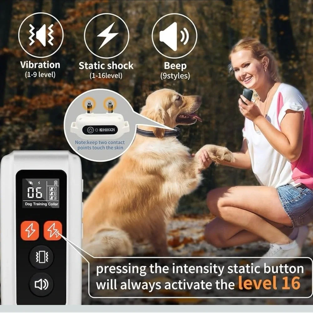 Dog Shock Collar, Dog Training Collar with Remote Control